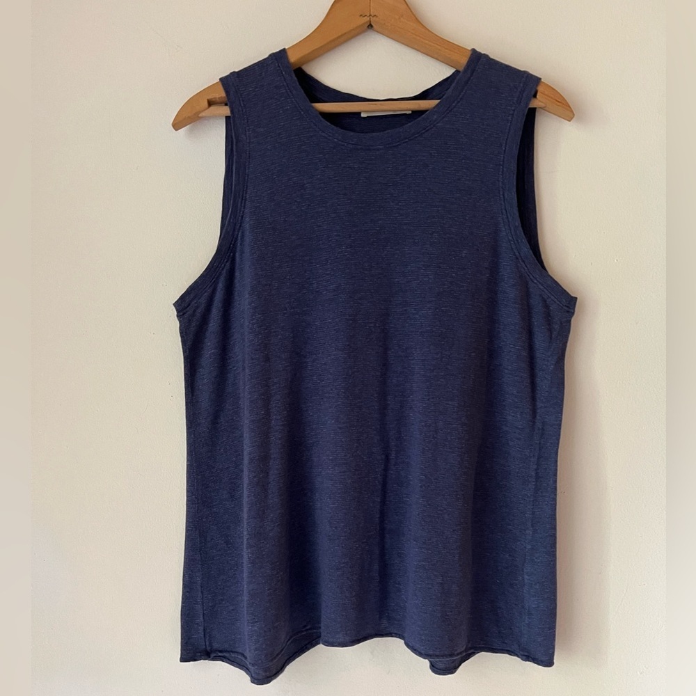 MARINE LAYER Women’s Open Tulip Back Tank Top Sleeveless in Navy Blue Soft Sz XL - Picture 2 of 8
